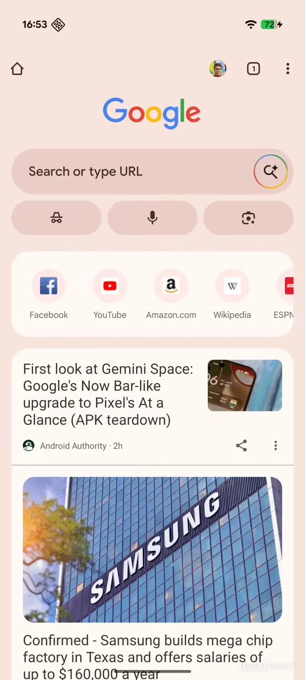谷歌安卓版Chrome瀏覽器正測試新搜索欄,新增AI Mode搜索入口