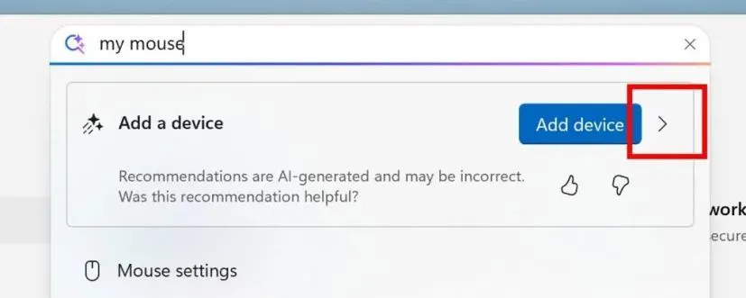 Settings App AI agent new settings page button