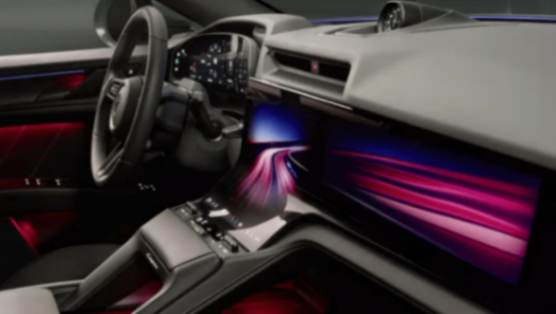 保時捷純電Cayenne內飾最新消息:采用弧形屏幕,配全景天窗